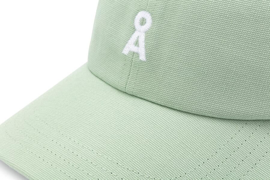 Basecap Lindgrün, Detailsicht