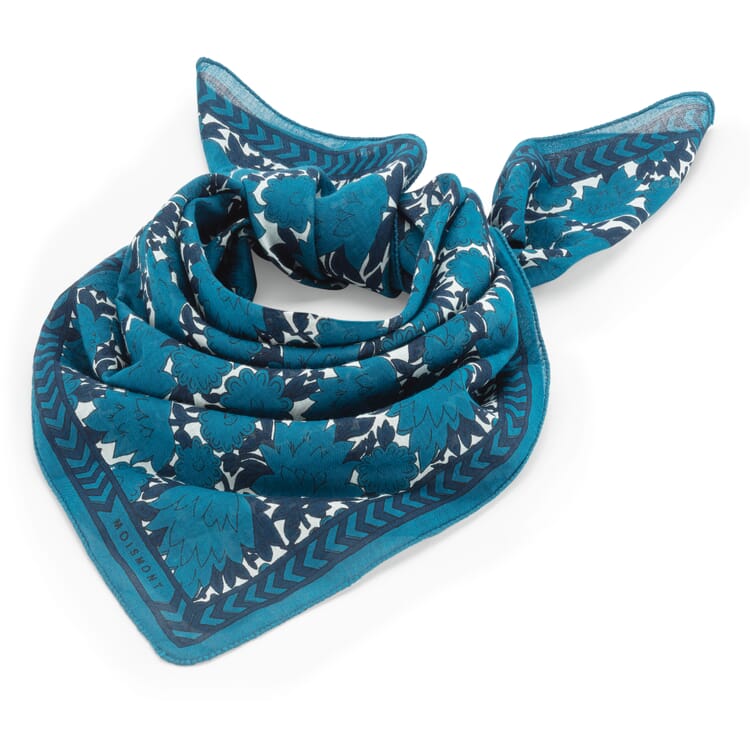 Unisex scarf N° 791 floral, blue