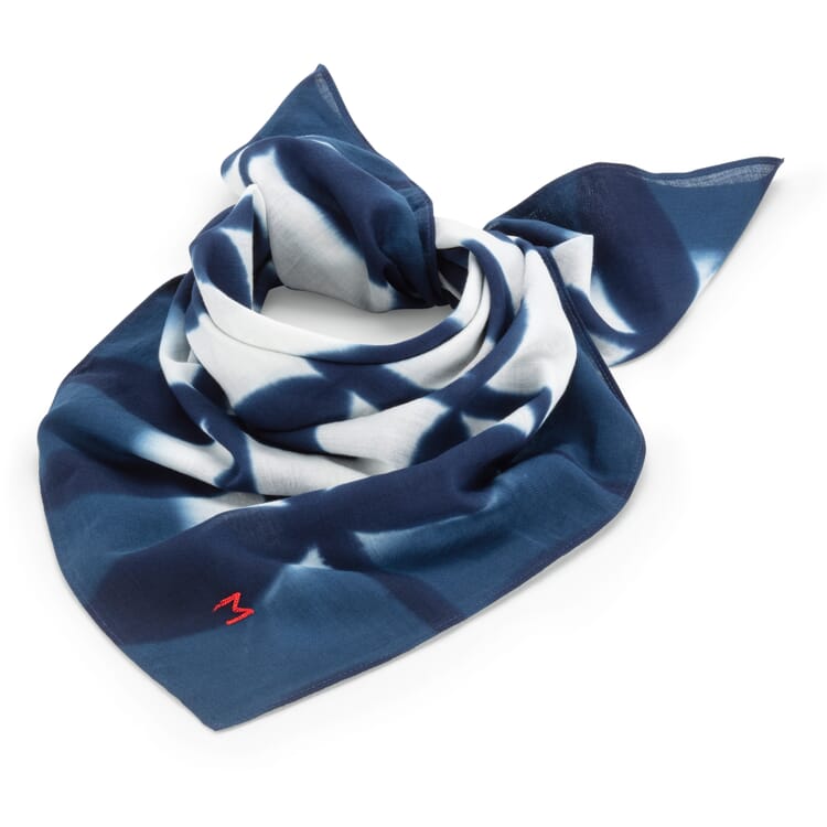 Bufanda unisex N° 766 batik, azul marino-blanco