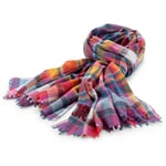 Plaid unisex N° 827 a scacchi, rosso-blu