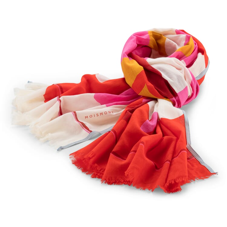 Foulard uni N° 826 floral, rouge-rose
