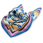 Bufanda unisex estampado paisley, azul-rosa