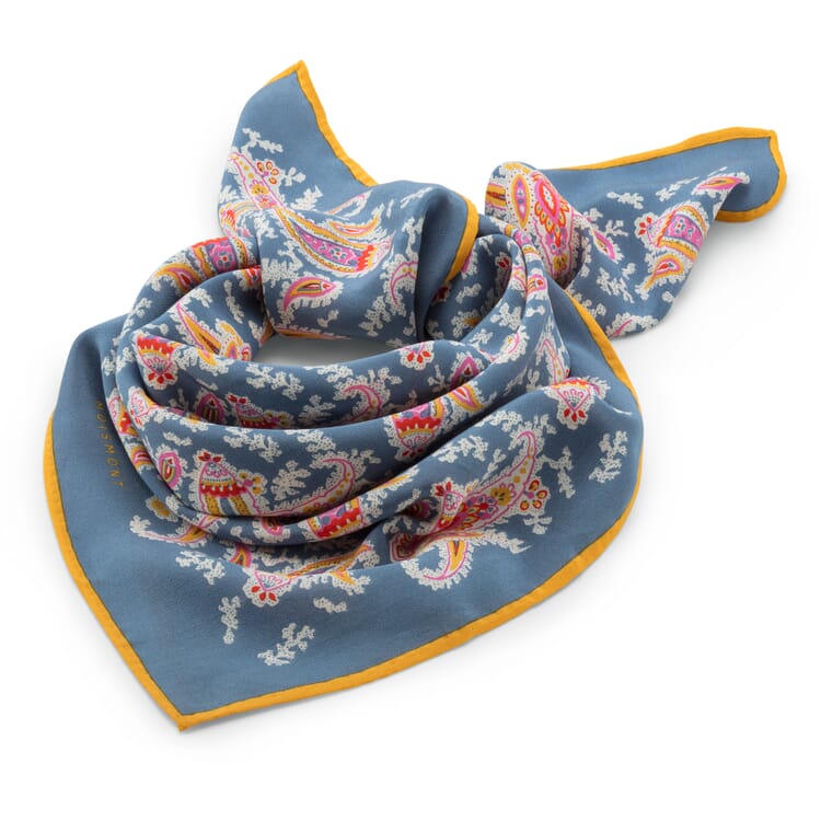 Unisex scarf N° 763 Paisley silk, indigo