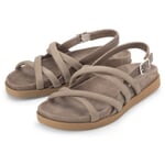 Leren damessandaal Taupe