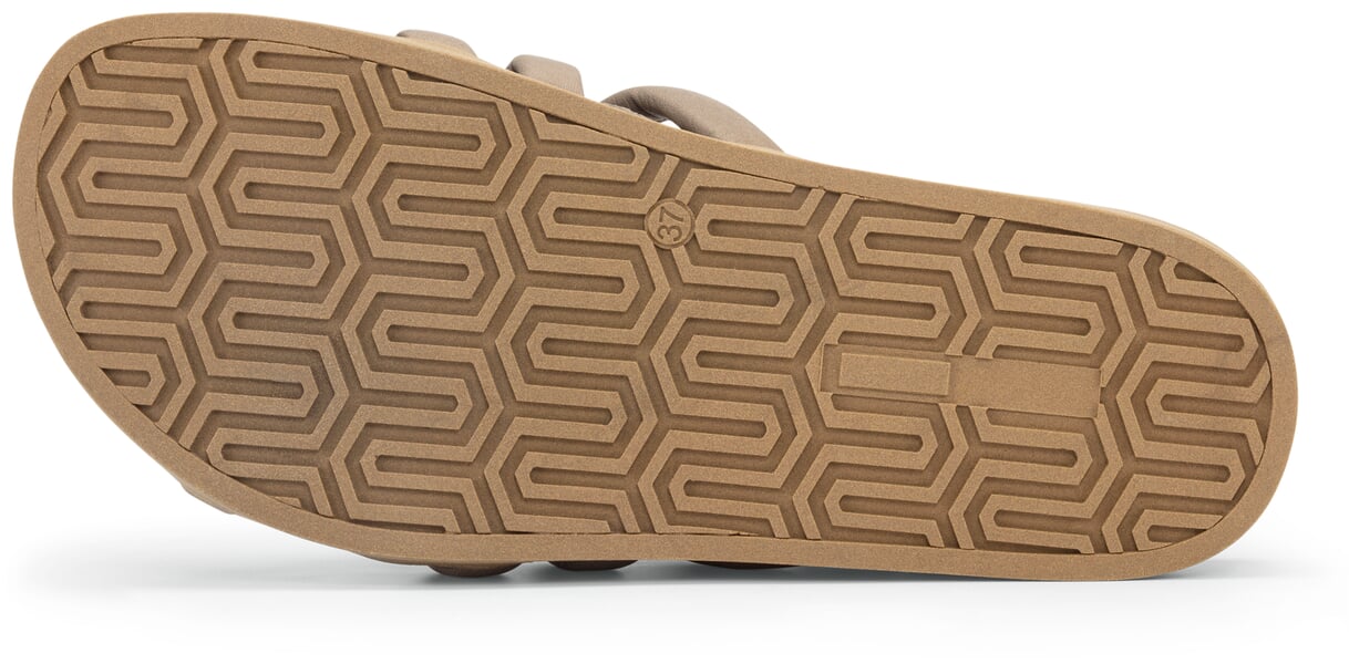 Leren damessandaal Taupe