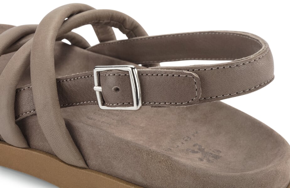 Damen-Ledersandale Taupe, Detailsicht