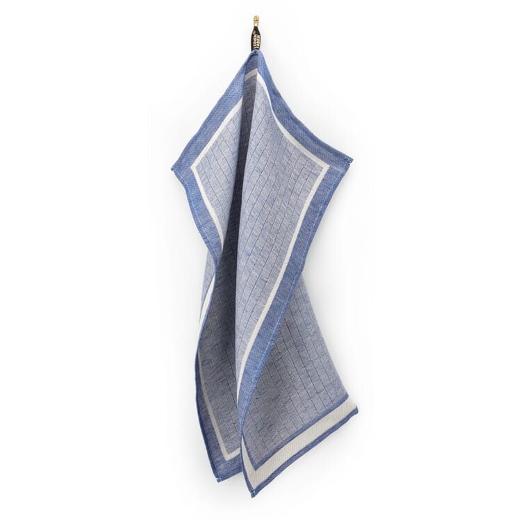 Theedoek halflinnen strepen, Blauw