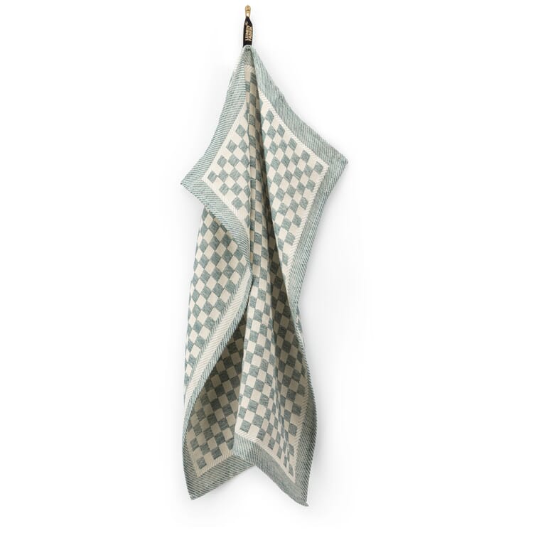 Tea towel half linen check, Petrol