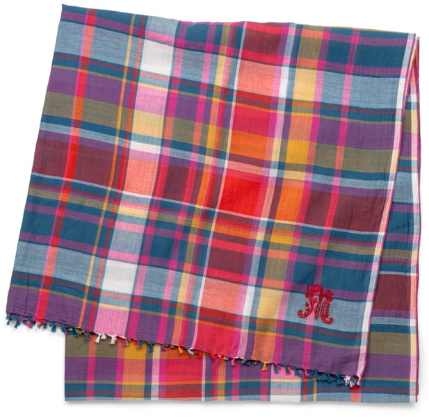 Unisextuch N° 827 kariert, Rot-Blau