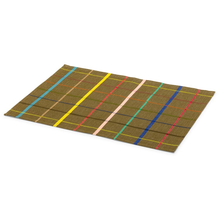 Set de table à carreaux multicolores