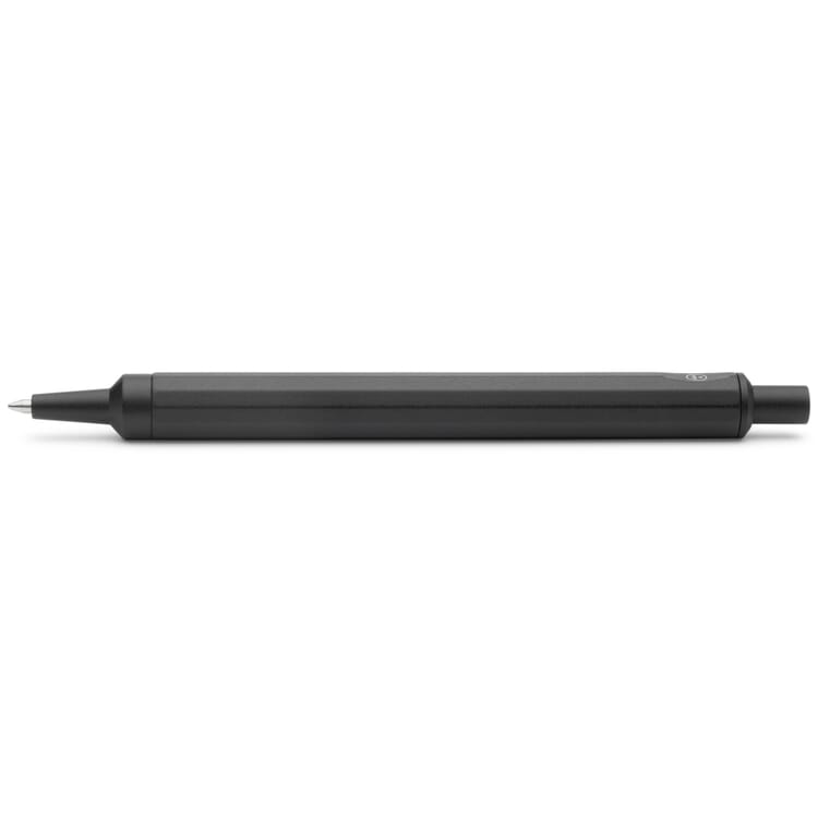 Druckkugelschreiber Aluminium, schwarz