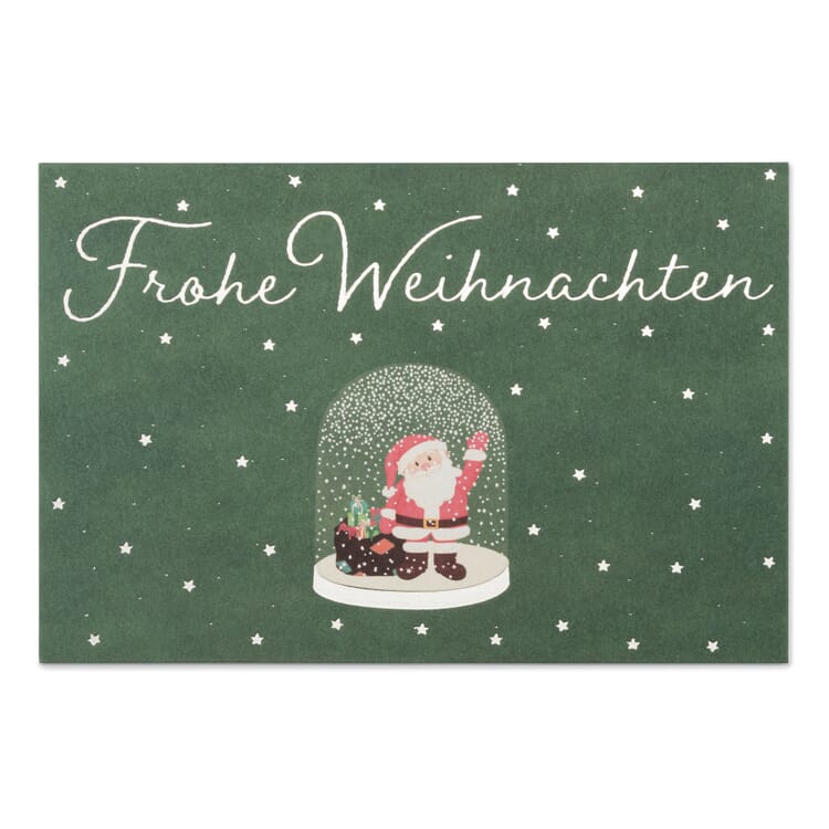 Grußkarte Recycling Papier, Schneekugel