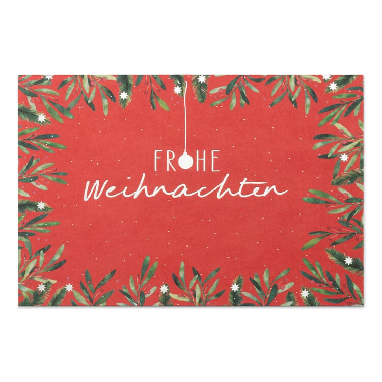 Carte de vœux papier recyclé, Houx