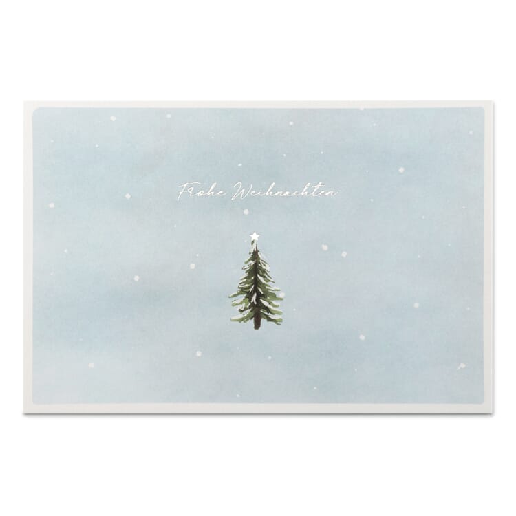 Carte de vœux papier recyclé, Petit sapin