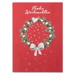 Carte de vœux papier recyclé Couronne de sapin