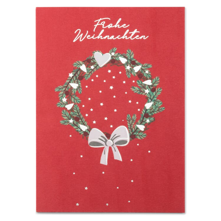 Greeting card recycled paper, Fir wreath