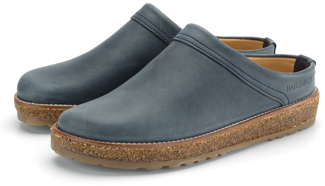 Unisex-Lederpantoffel Denimblau