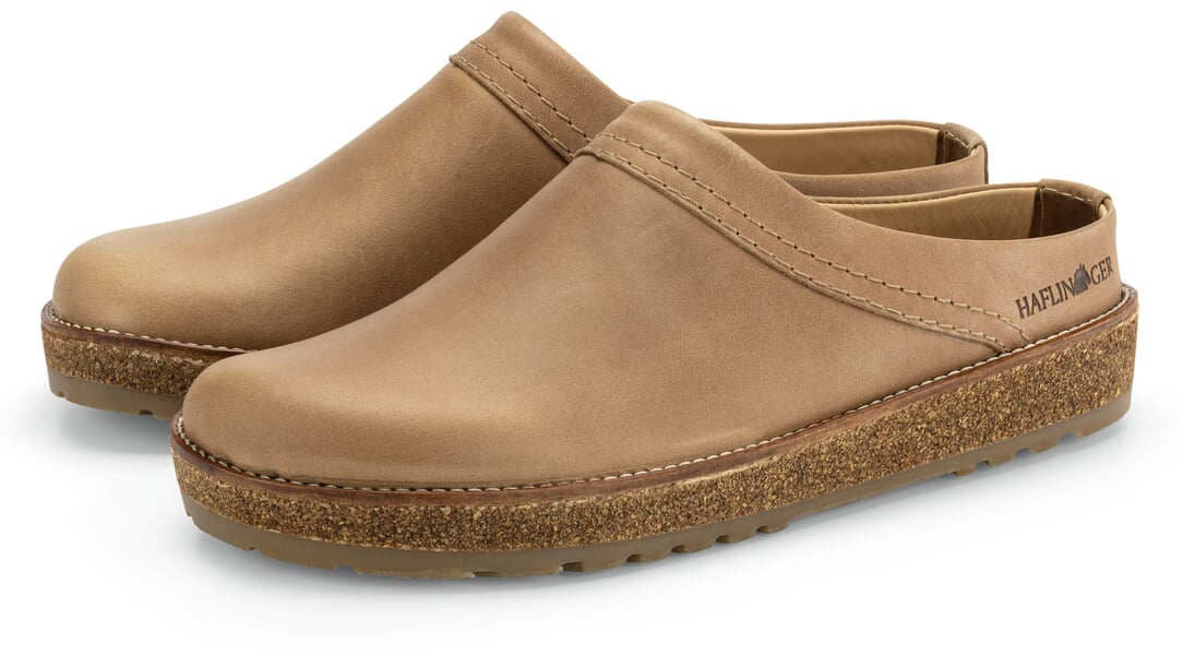 Pantofola unisex in pelle Marrone chiaro