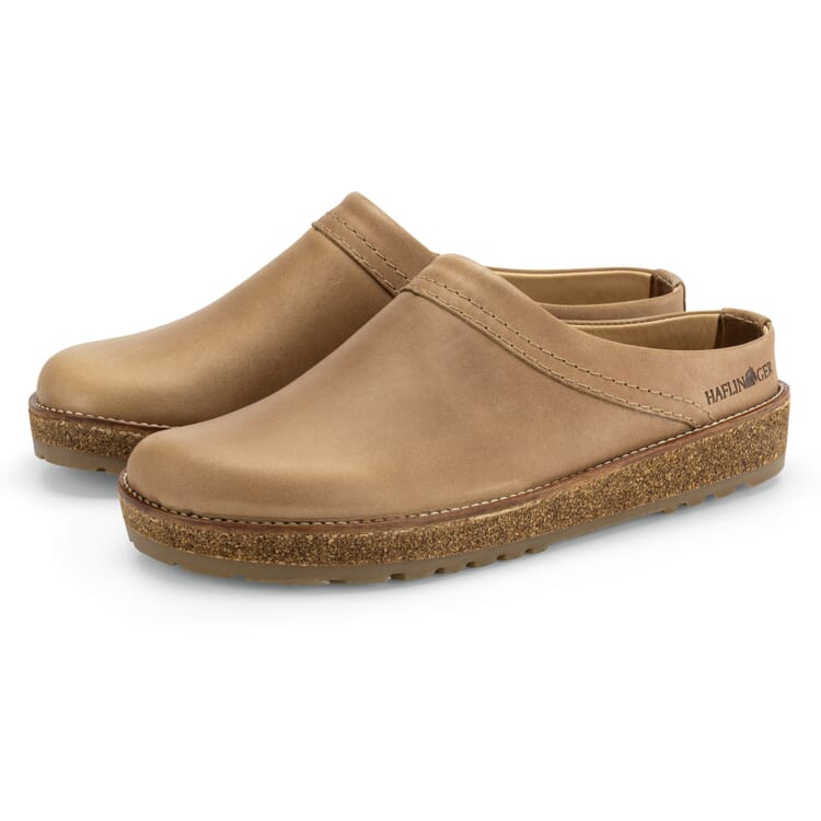 Unisex leather slipper, Light brown