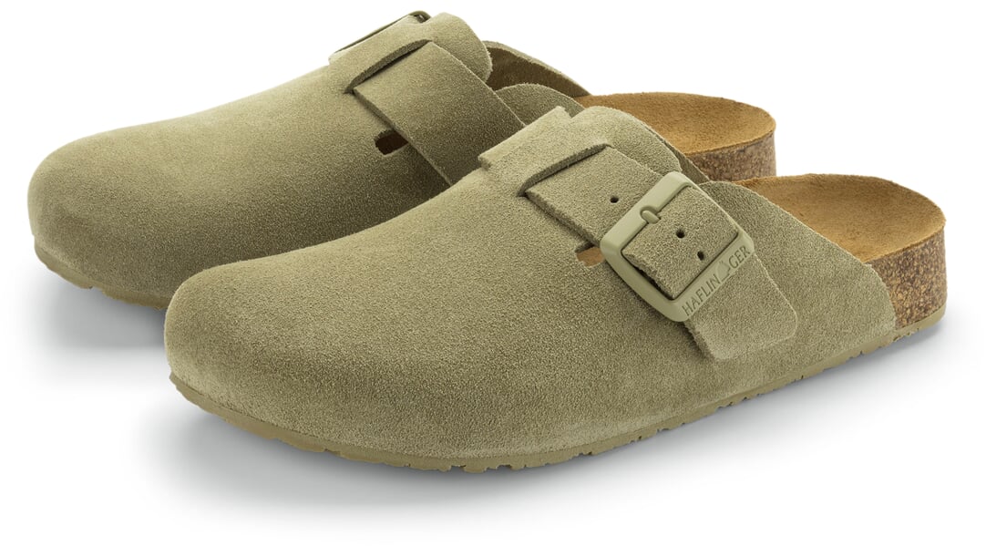 Unisex-Raulederpantoffel Hellgrün