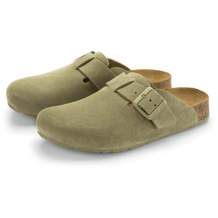 Unisex suede slipper, Light green