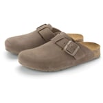 Unisex-Raulederpantoffel Taupe