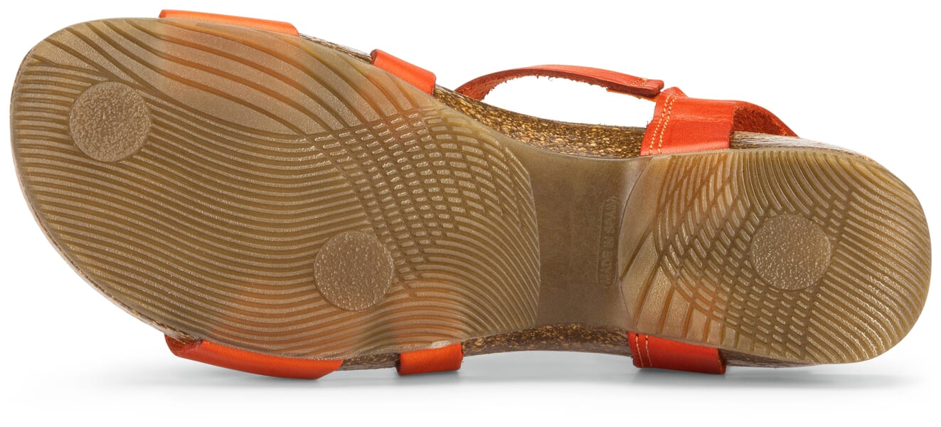 Damen-Ledersandale Orange