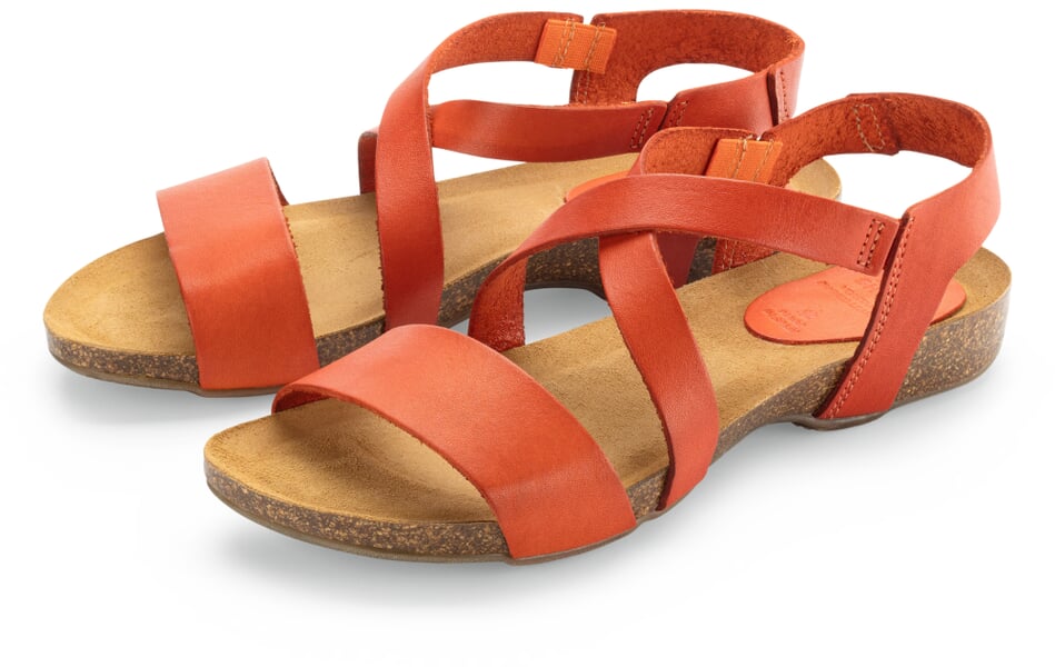 Damen-Ledersandale Orange