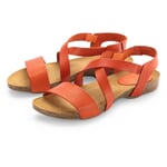 Damesandal i læder Orange
