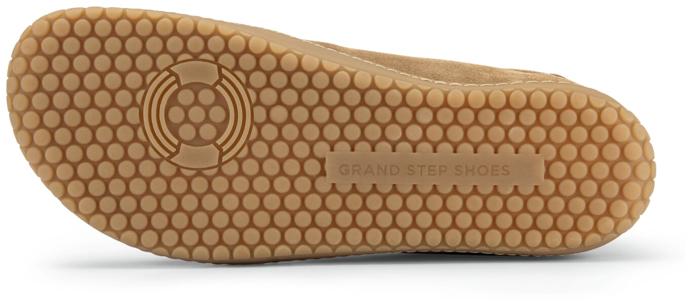 Unisex-Barfußschuh Suede Cognac