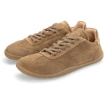 Chaussures minimalistes unisexes en daim Cognac
