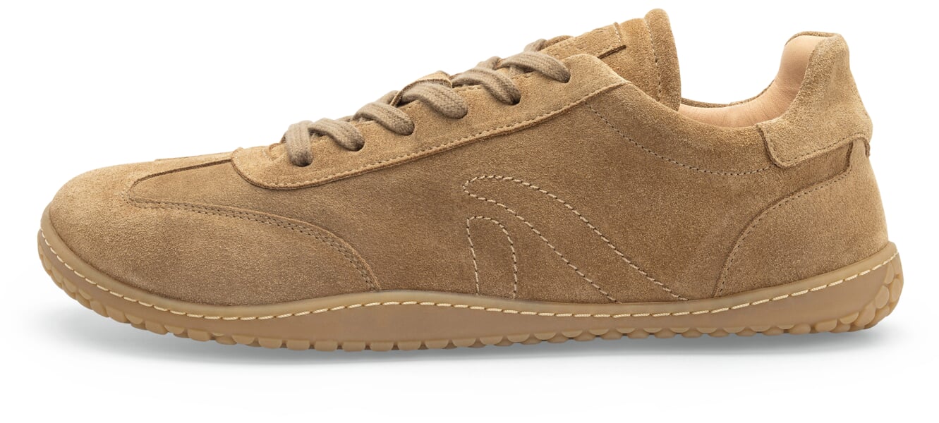 Unisex-Barfußschuh Suede Cognac