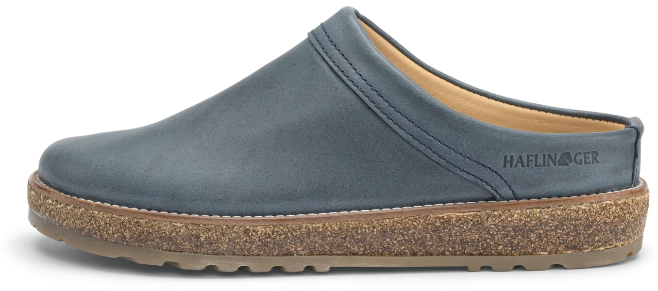 Unisex-Lederpantoffel Denimblau