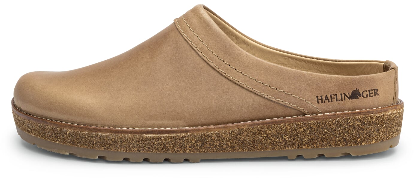 Unisex-Lederpantoffel Hellbraun