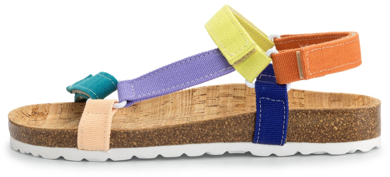 Sandalia de algodón para mujer Multicolor