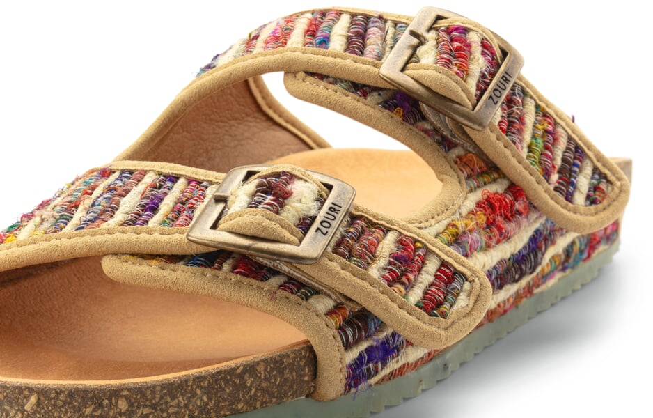 Mules en soie pour femmes Multicolore, vue détaillée