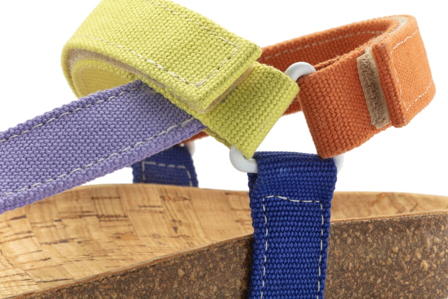 Women’s Cotton Sandals Multicolor, close-up