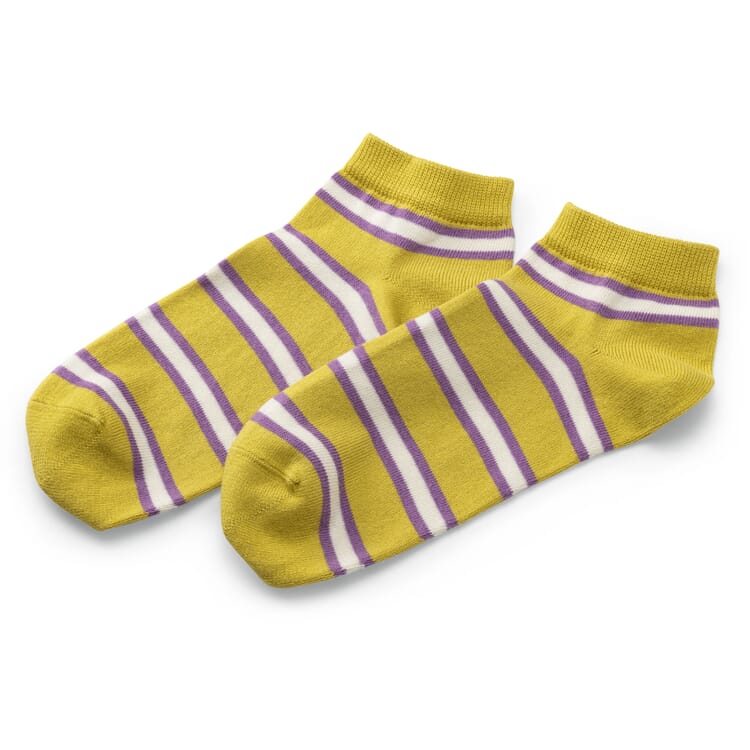 Chaussettes de sport rayées pour femmes, Vert d'olive-violet