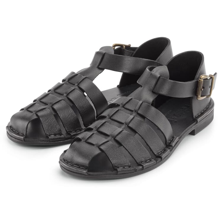 Ladies leather sandal, Black