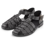 Sandale en cuir pour femme Noir