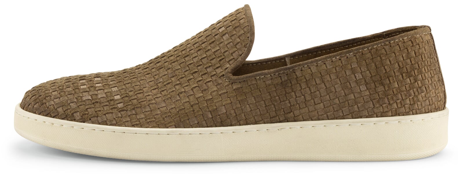 Herren-Slipper geflochten Olivbraun