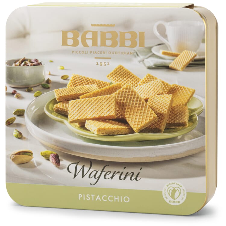 Waffelgebäck mit Pistaziencreme