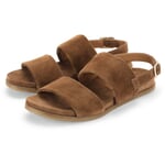 Damensandale Rauleder Cognac