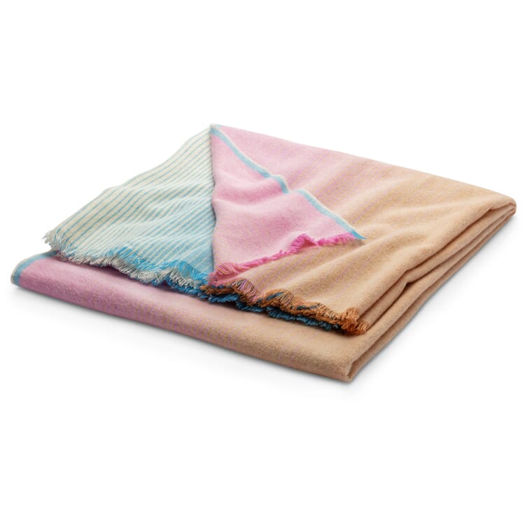 Couverture en laine Inga Sempé, Bleu-rose