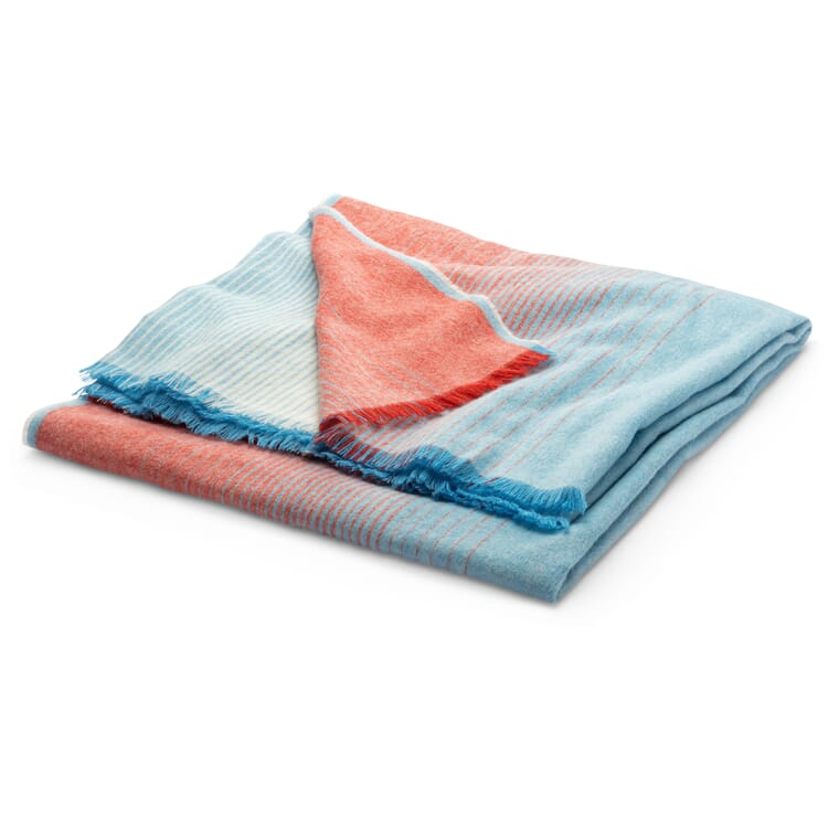 Couverture en laine Inga Sempé, Blanc-Bleu