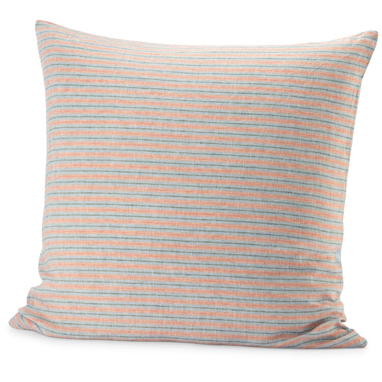 Reversible linen pillowcase, Blue-Orange