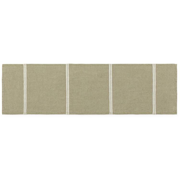 Chemin de table Leinen Melange, Vert