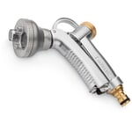 Spray gun with nozzle adjustment