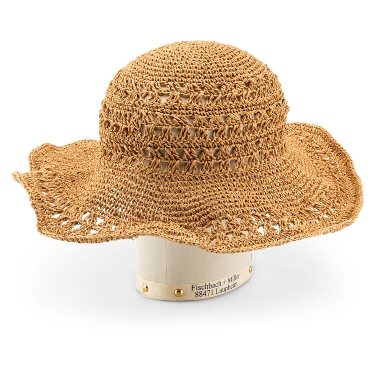 Zonnehoed van raffia voor dames, naturel