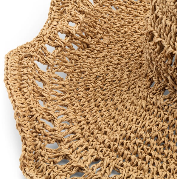 Damen-Sonnenhut Raffia, natur, Detailsicht
